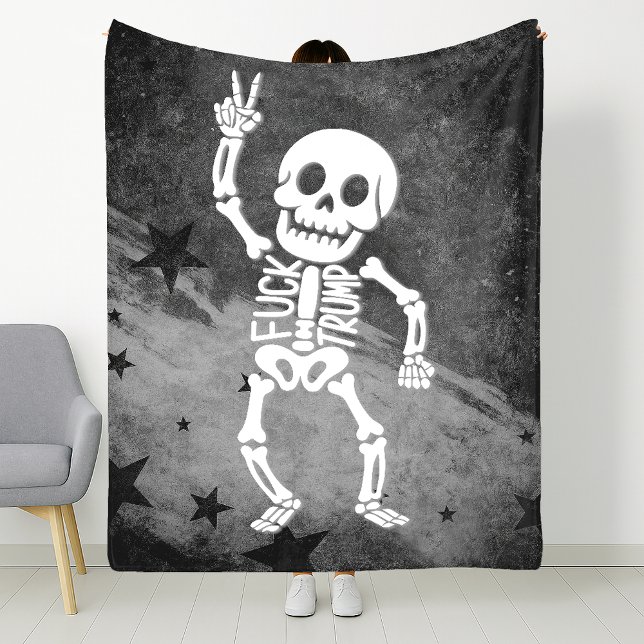 FDT Trump Funny antitrumpSkeleton Fleecefilt (Skapare uppladdad)