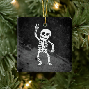 FDT Trump Funny antitrumpSkeleton Julgransprydnad Keramik