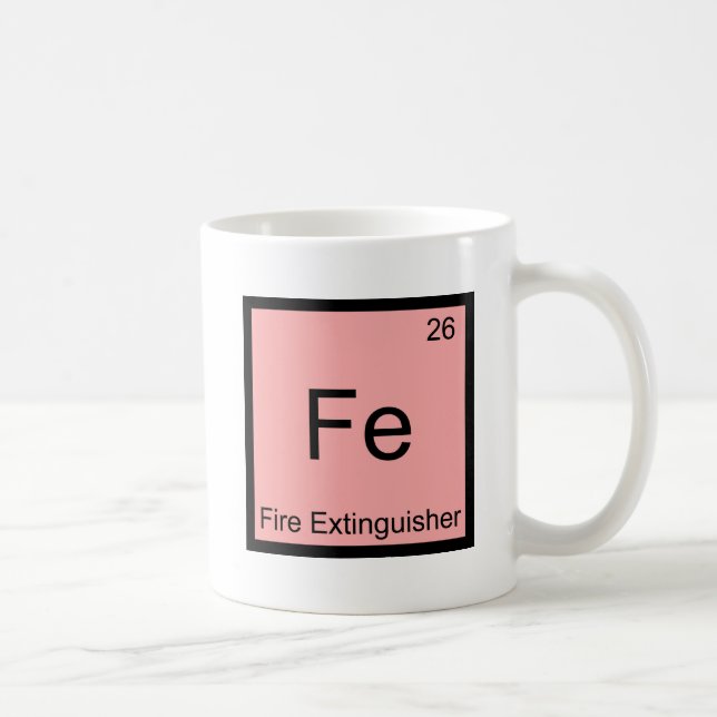 Fe - Brandsläckare Rolig Kemisymbol T-shirt Kaffemugg (Höger)