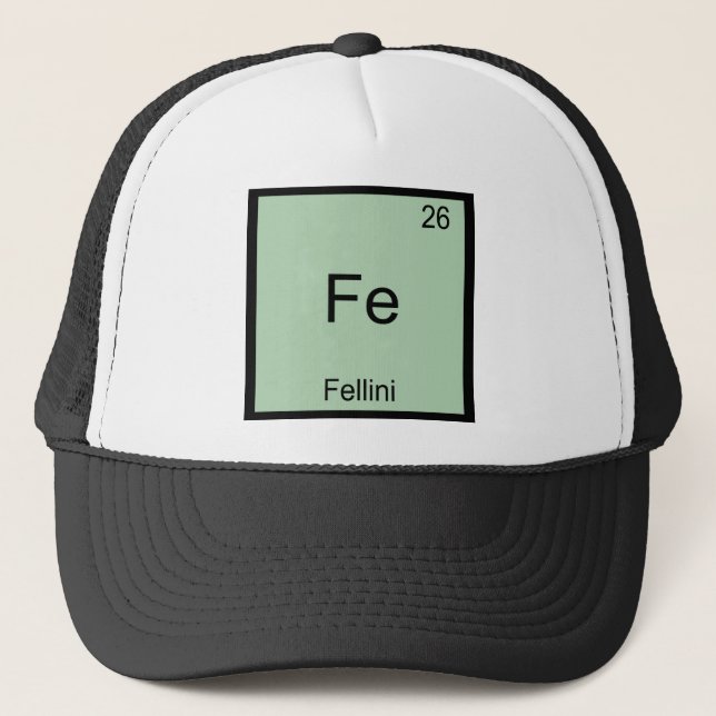 Fe - Fellini Rolig Kemiskt Element Symbol T-Shirt Keps (Framsida)
