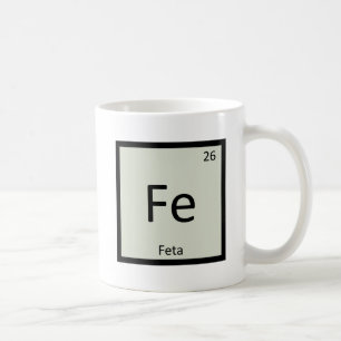 Fe - Fetaostkemisk periodiska systemetsymbol Kaffemugg