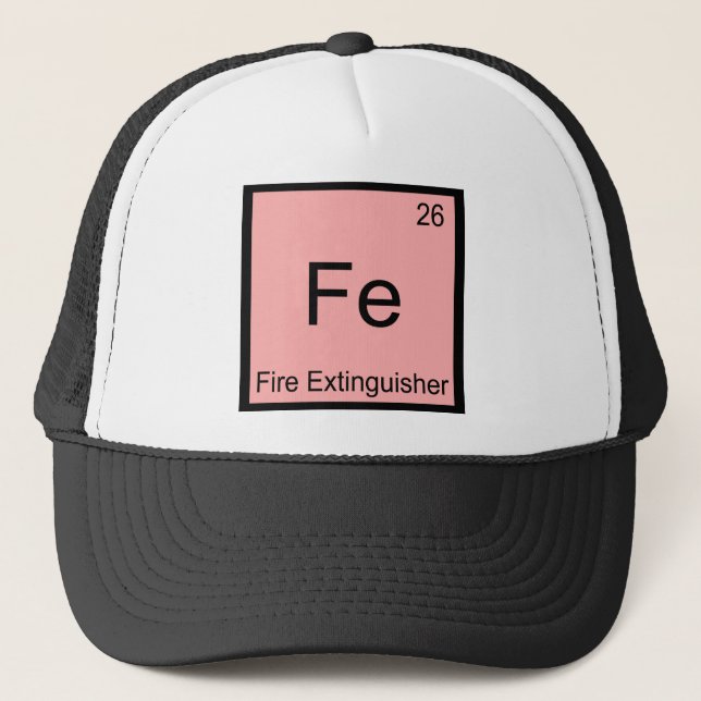 Fe - Fire Exinguisher Funny Chemistry Symbol Tee Truckerkeps (Framsida)
