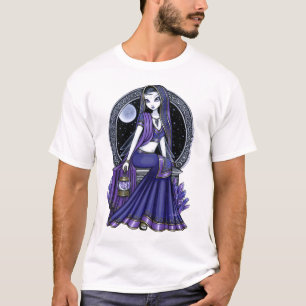 Fe "för Kami" bästa purpurfärgad måneSari T-shirt