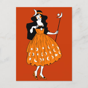 Fe för vintageHalloween månsken Vykort