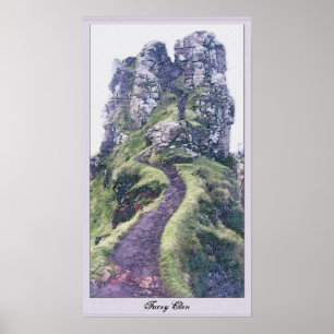 Fe Glen Castle Illustration med text Poster