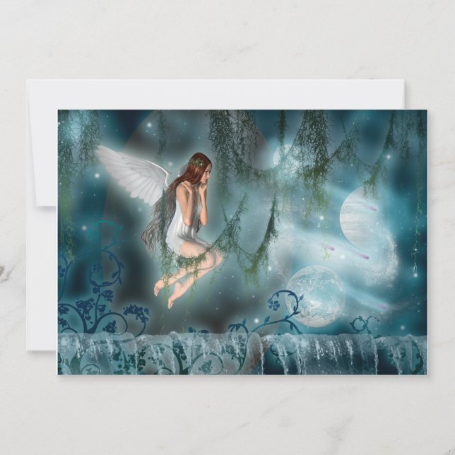 Fe hemlig trädgård inbjudningar (Framsida)