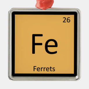 Fe - Illrar Chemistry Periodic Bord Inslag Julgransprydnad Metall