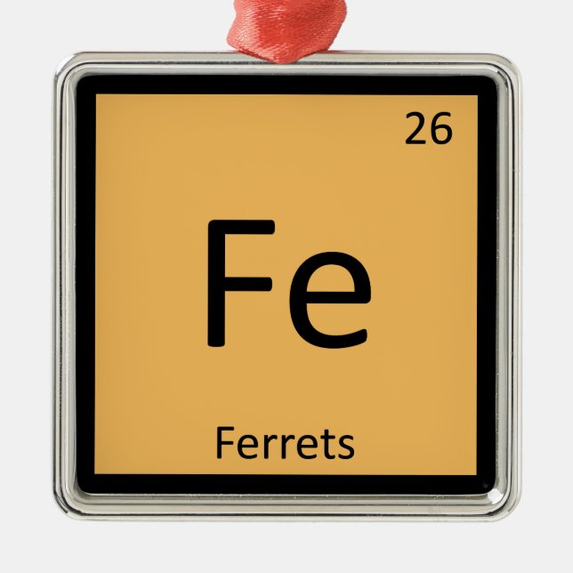 Fe - Illrar Chemistry Periodic Bord Inslag Julgransprydnad Metall (Framsidan)
