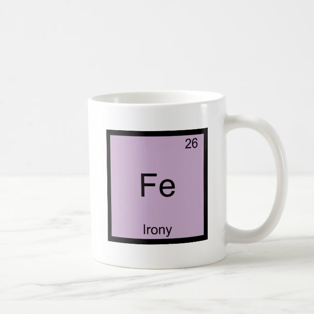 Fe - Ironi Rolig Kemiskt Element Symbol T-Shirt Kaffemugg (Höger)