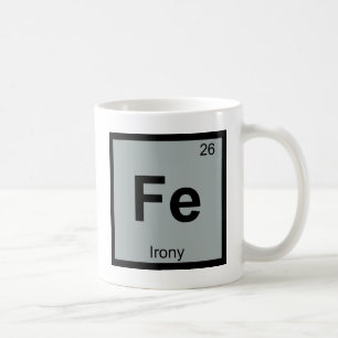 Fe - Ironisk kemi Periodic Bord Symbol Kaffemugg