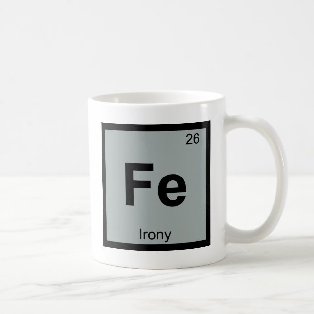 Fe - Ironisk kemi Periodic Bord Symbol Kaffemugg (Höger)