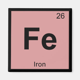 Fe - Järn kemiskt återkommande Bord-symbol Insla Magnet