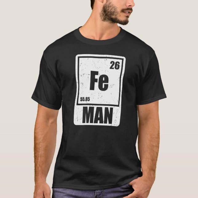 Fe Järn Science Inslag Chemist Scientist Premium T Shirt (Framsida)