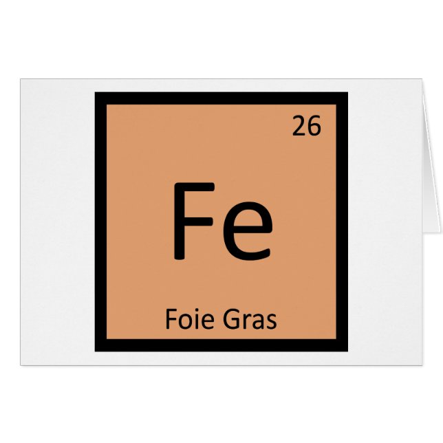 Fe - Leverkemins periodiska system-symbol Hälsningskort (Framsidan Horizontal)