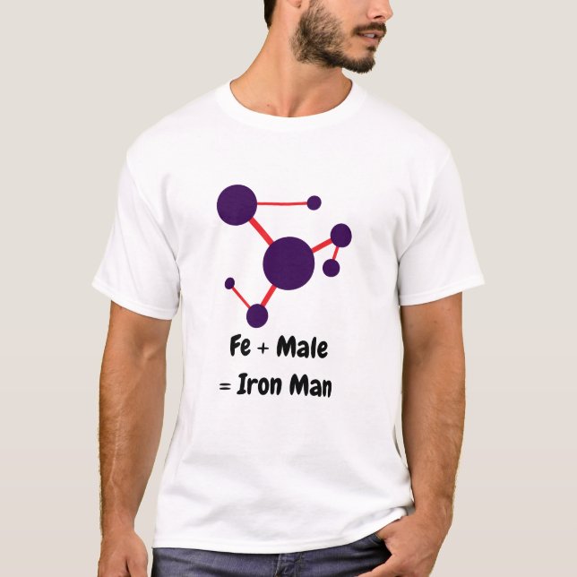 Fe + Manlig Equals Järn Man Lila T Shirt (Framsida)