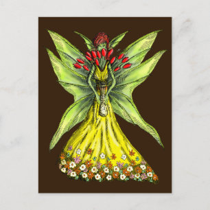 Fe med blommabuketten vykort