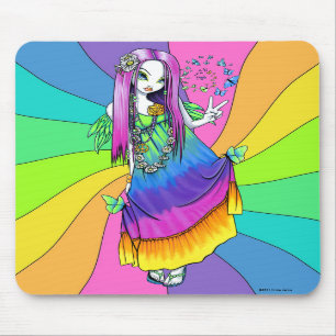 Fe Mousepad för Hippie "för Chloe" regnbågefred Musmatta