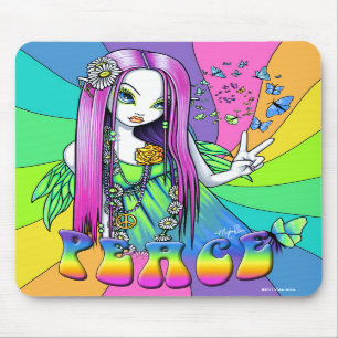 Fe Mousepad för Hippie "för Chloe" regnbågefred Musmatta