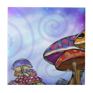 Fe Mushroom Art Kakelplatta