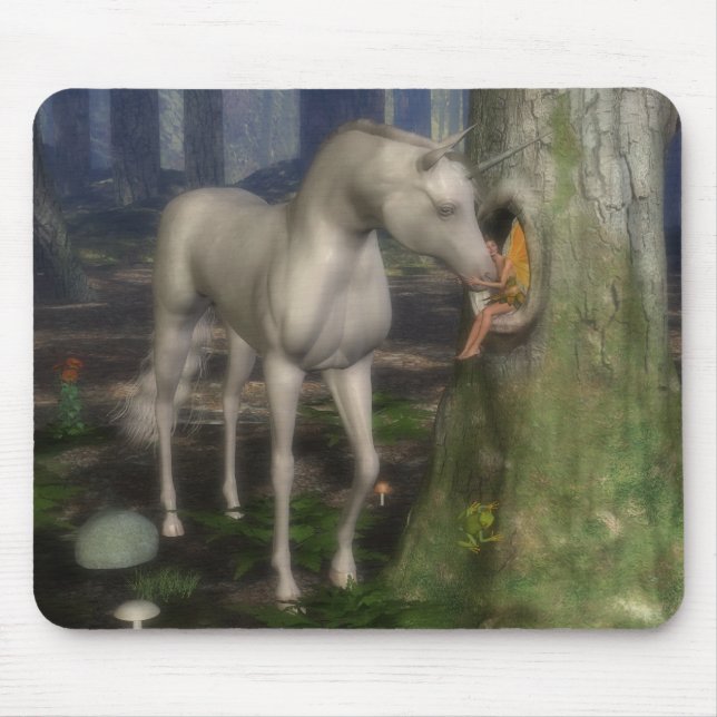Fe och unicorn. musmatta (Framsidan)