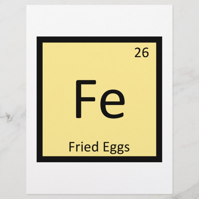 Fe - Stekta ägg kemi periodiska systemet symbol (Framsida)