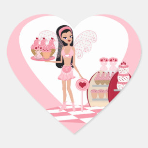 Fe Val Valentines Day Sweets Shoppe Sticker Hjärtformat Klistermärke