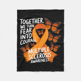 Fear Into Courage Orange Ribbon Multiple Sclerosis Fleecefilt