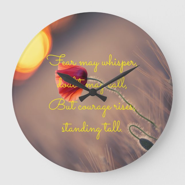 Fear Motivation Wall Clock Stor Klocka (Framsida)