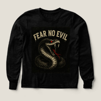 FEAR NO EVIL - Fierce Black Cobra Snake Graphic T Shirt