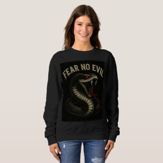 FEAR NO EVIL - Fierce Black Cobra Snake Graphic T Shirt