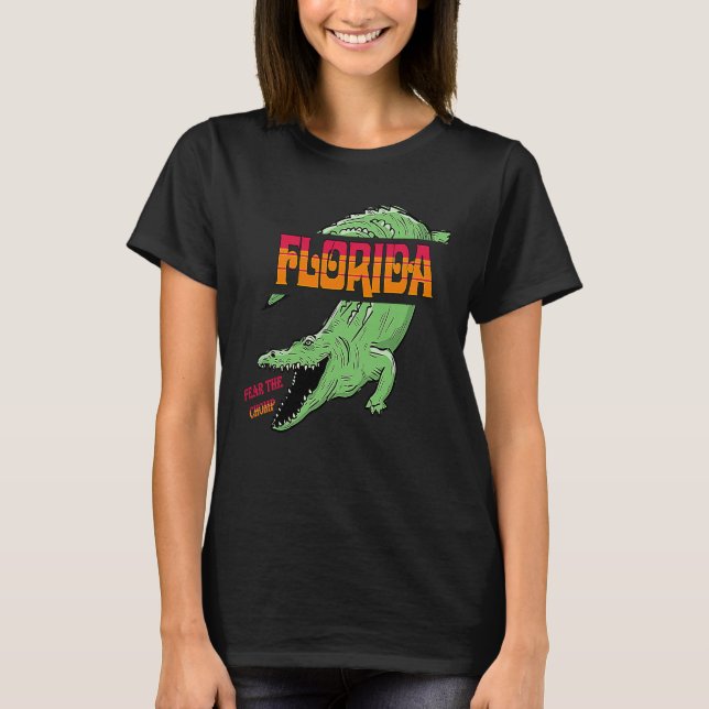 Fear The Chomp Gator T Shirt (Framsida)