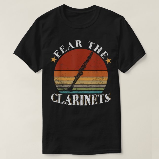 Fear the Clarinets for Clarinetists Musicians Men  T Shirt (Design framsida)