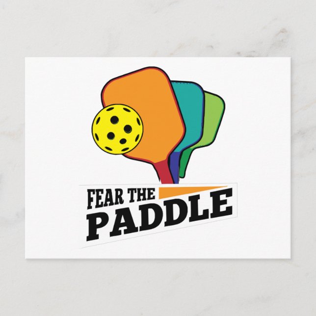 Fear the Paddle Funny Pickleball Picklballs and Pi Vykort (Framsida)