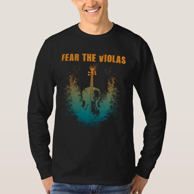 Fear The Violas  Viola Player Jazz Music Orchestra T Shirt (Framsida)