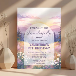 Fearfully and Onederfully Made Girl First Birthday Inbjudningar