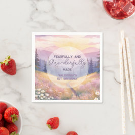 Fearfully and Onederfully Made Girl First Birthday Pappersservett