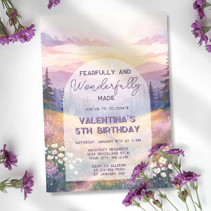 Fearfully and Wonderfully Made Flicka Bibel Födels Inbjudningar