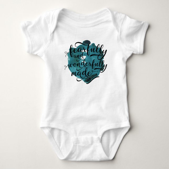 Fearfully och Wonderfully gjord Psalm139:14 Tee (Framsida)