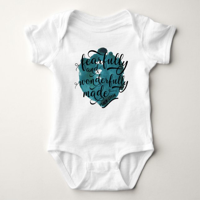 Fearfully och Wonderfully gjord Psalm139:14 Tee Shirt (Framsida)