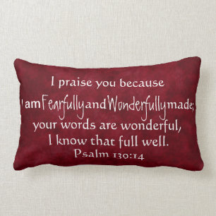 fearfully wonderfully gjort bibeln att verse lumbarkudde