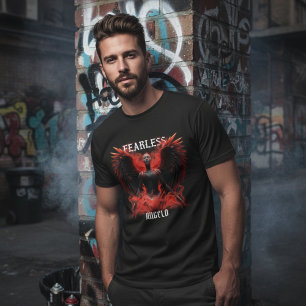 Fearless Angelo Mörk Bevingad Beskyddare Grafik T Shirt