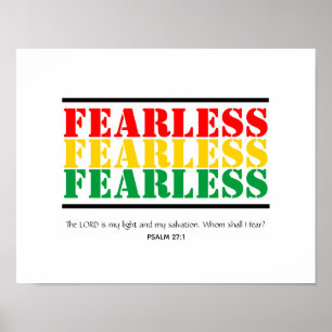 FEARLESS Anpassade Psalm 27 Christian Scripture Poster
