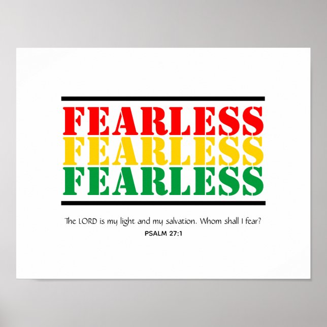 FEARLESS Anpassade Psalm 27 Christian Scripture Poster (Framsidan)
