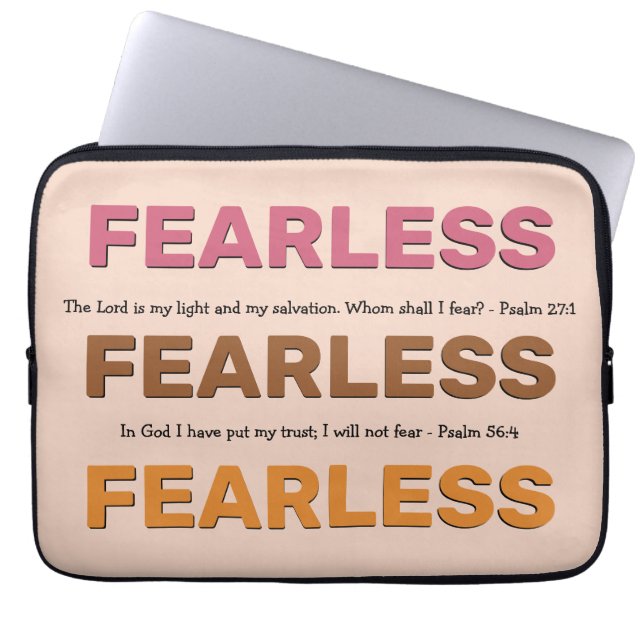FEARLESS Anpassningsbar Christian Bible Verses Laptop Fodral (Framsidan)