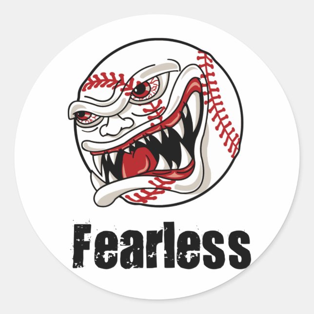 Fearless Baseball Runt Klistermärke (Framsida)