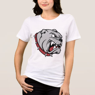 Fearless Bulldog Girl Tee Fet Mascot-design för