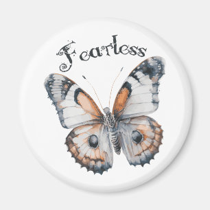 Fearless Butterfly Watercolor Graphics Design, Fru Magnet