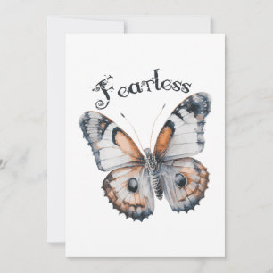 Fearless Butterfly Watercolor Graphics Design, Fru Tack Kort