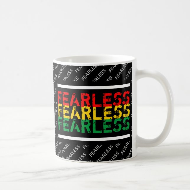 FEARLESS Christian Scripture Psalm 27 Black Kaffemugg (Höger)