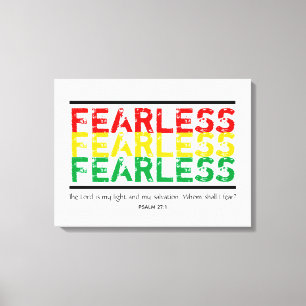 FEARLESS Christian Scripture Psalm 27 Canvastryck
